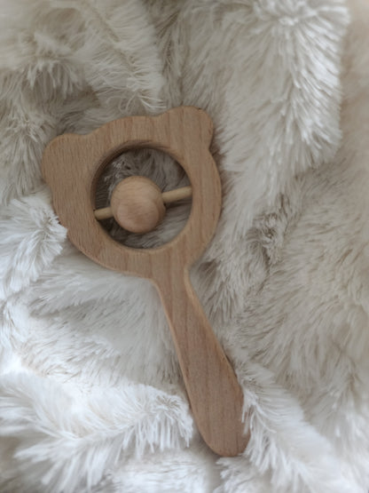 Wooden Bear Rattle